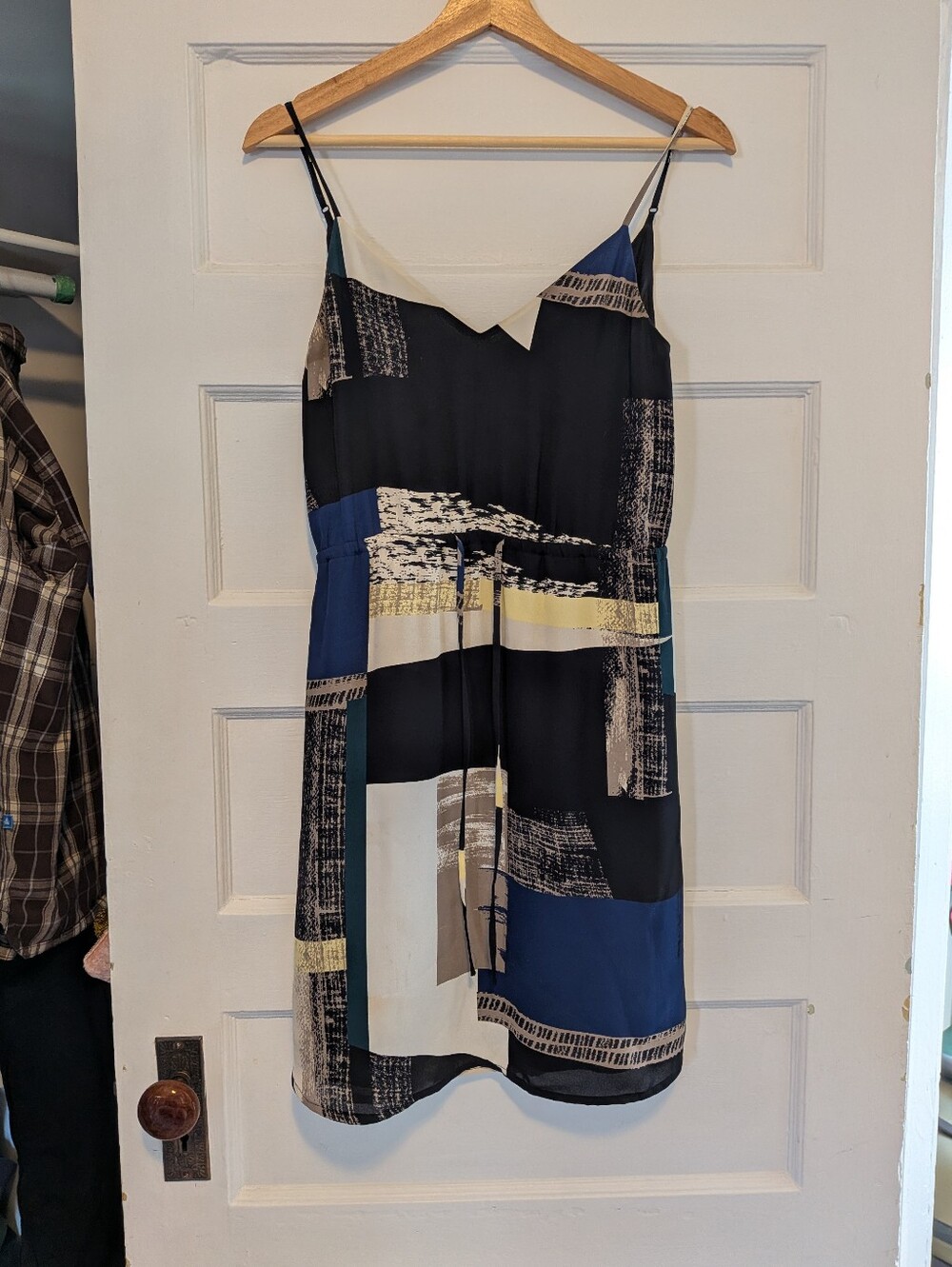 Aritzia Cami Dress in Navy and Cream